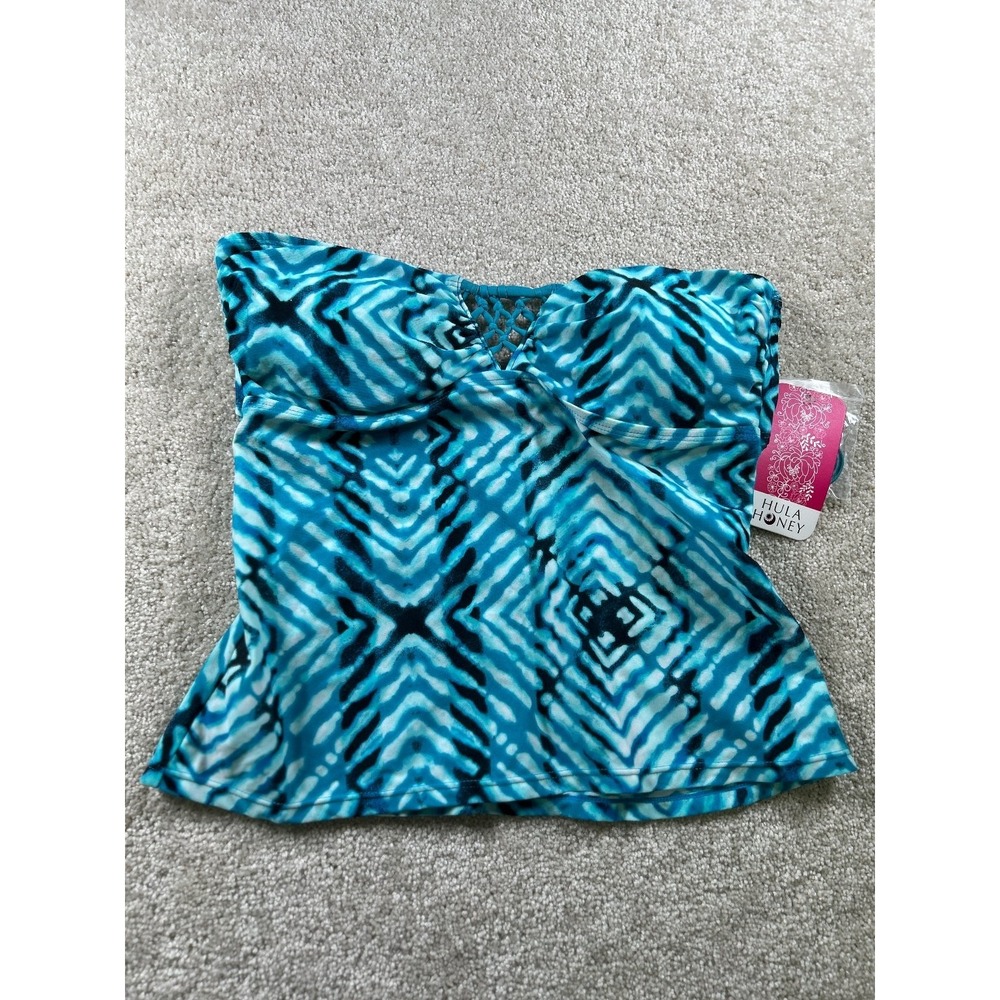 Hula Honey Swimwear Women's Medium Blue Padded Bandeau Top